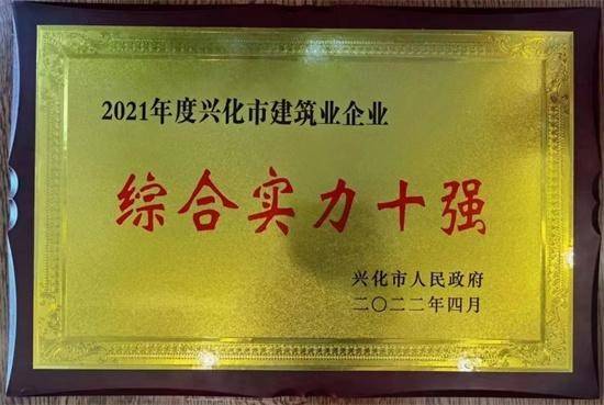 奋斗结硕果 载誉再出发——富安公司荣获兴化市建筑业2021年度多项荣誉(图1)