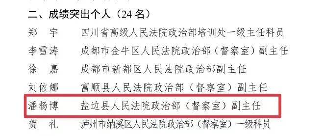 榜样力量丨盐边县**潘杨博荣获全省**队伍建设工作成绩突出个人称号(图2)